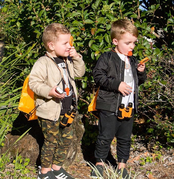 Adventure Kidz Outdoor Exploration Kit, Children’s Binoculars with Case, Flashlight, Compass, Whistle, Magnifying Glass, Backpack. Great Kids Gift Set for Camping, Hiking, STEM and Pretend Play - Image 9