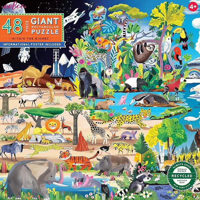 eeBoo Within The Biomes 48 Giant Piece Children's Puzzle, 30" x 24" - Image 6