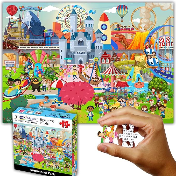 Think2Master Amusement Park 250 Pieces Jigsaw Puzzle. Great Gift. Large Pieces. Size: 14.2” X 19.3” - Image 7