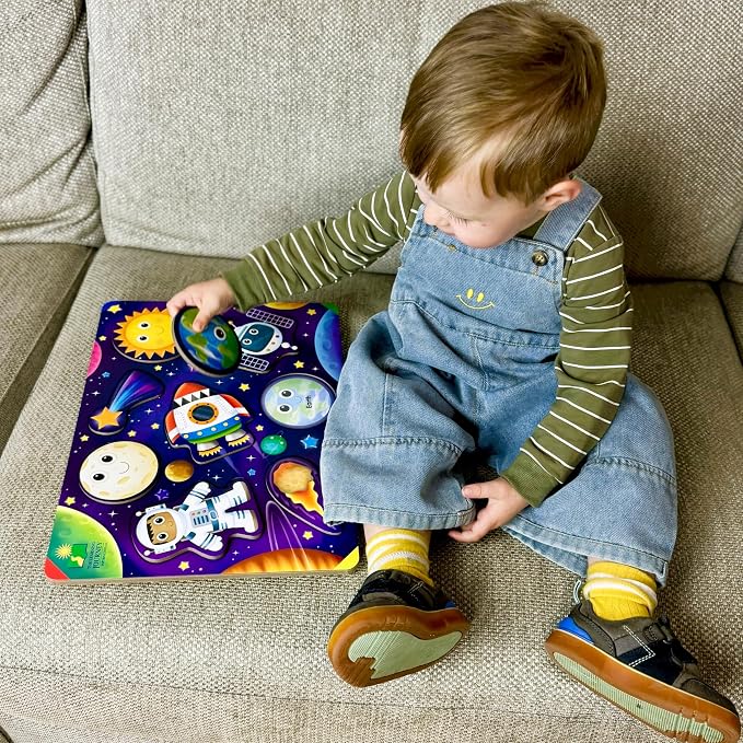 The Learning Journey Space Puzzle Lift & Learn - 26 Pieces - Cardboard, Outer Space Theme for Toddlers 2-5 Years - Image 3
